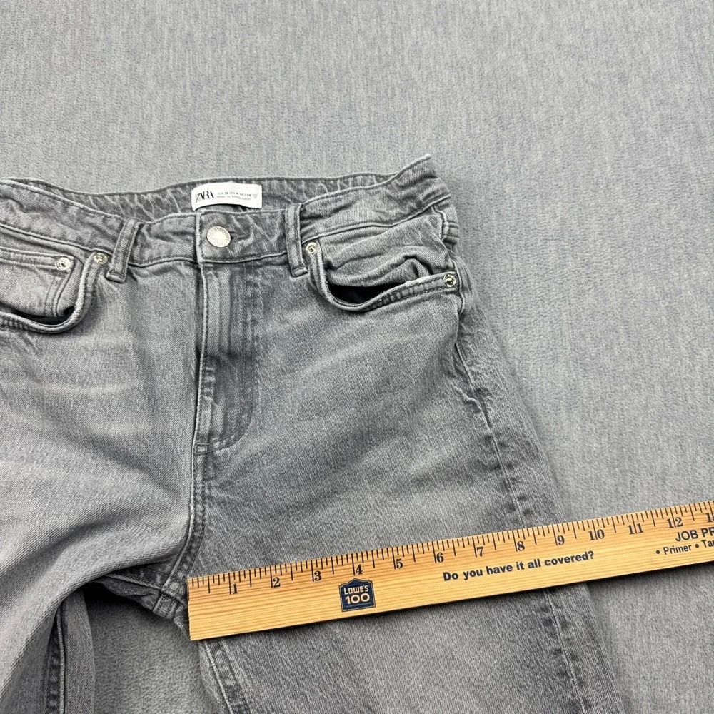 Zara Jeans‎ Womens 4 Fit 26x31 Gray Split Slim High Rise Full Length Stretch
